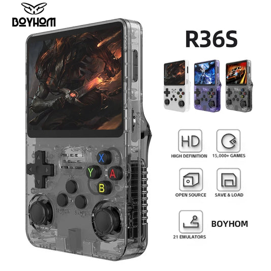 128G R36S Retro Handheld Video Game Console Linux System 3.5 Inch IPS Screen R35s Pro Portable Pocket Video Player 64GB Games