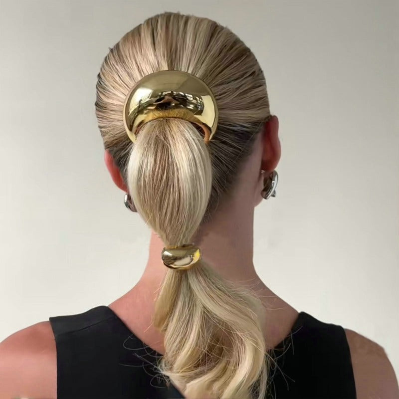 2/3/4pcs Set Metal Irregular Golden Color Hair Band Elastic Hair Scrunchies Hair Rope Headband Women Girls Hair Accessories Gift