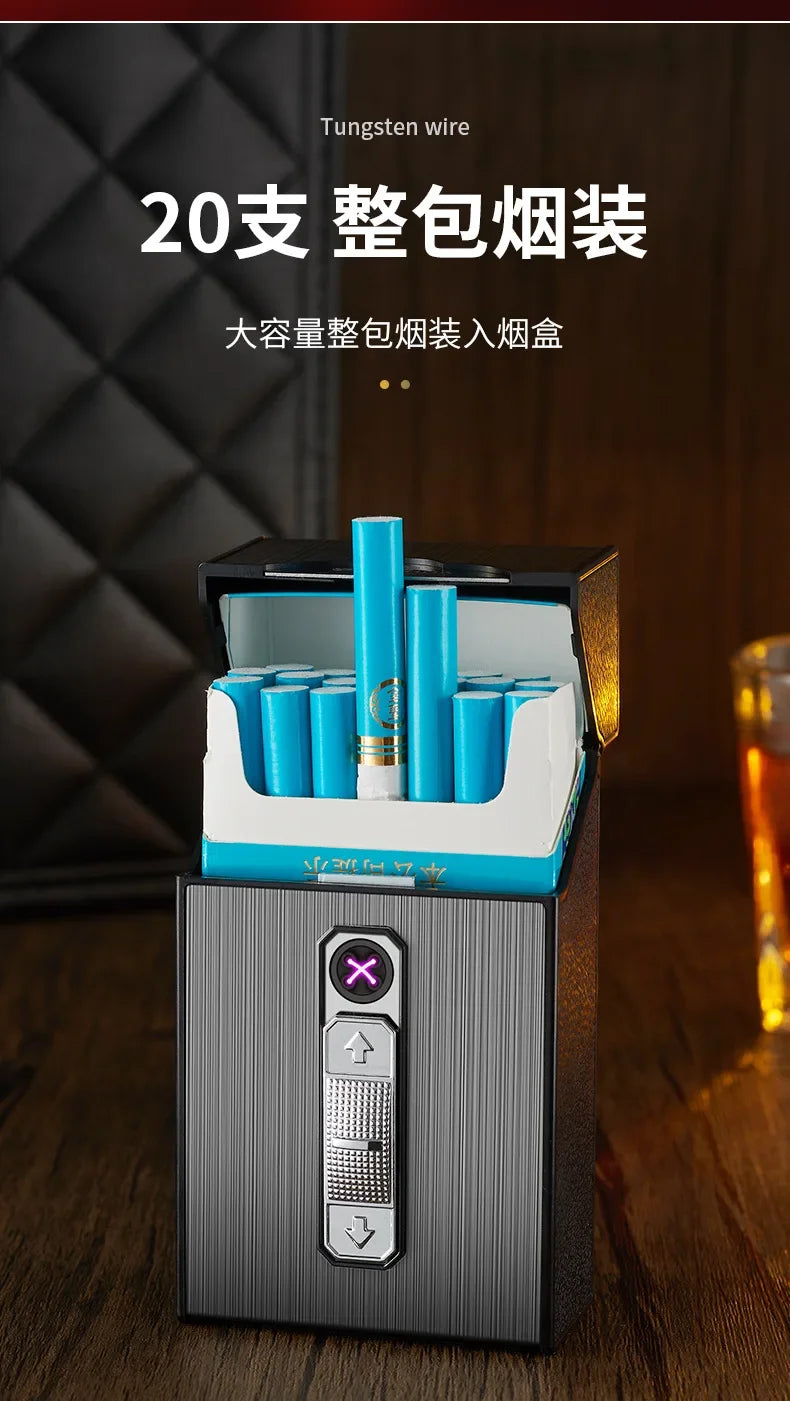 20 Whole Pack Cigarettes Dual Arc USB Charging Lighter Outdoor Moisture-proof And Waterproof 2 in 1 Electronic Lighters Smoking