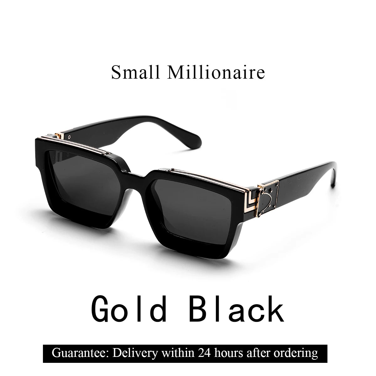 Ruiao Retro Black Millionaire Shades Luxury Sunglasses 2024 For Men Designer Famous Brand Square Sun Glasses Man Women Sunglass