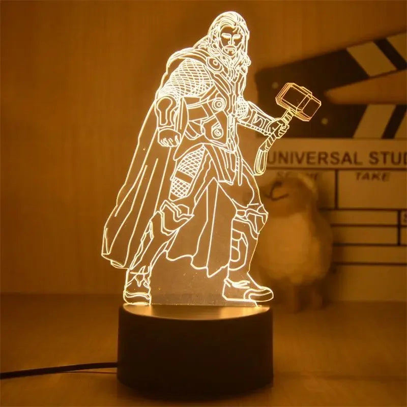 Anime Avengers Iron Man Model 3D Lamp Action Figure Disney Marvel Spiderman LED Night Lights for Boys Toys Kids Birthday Gift