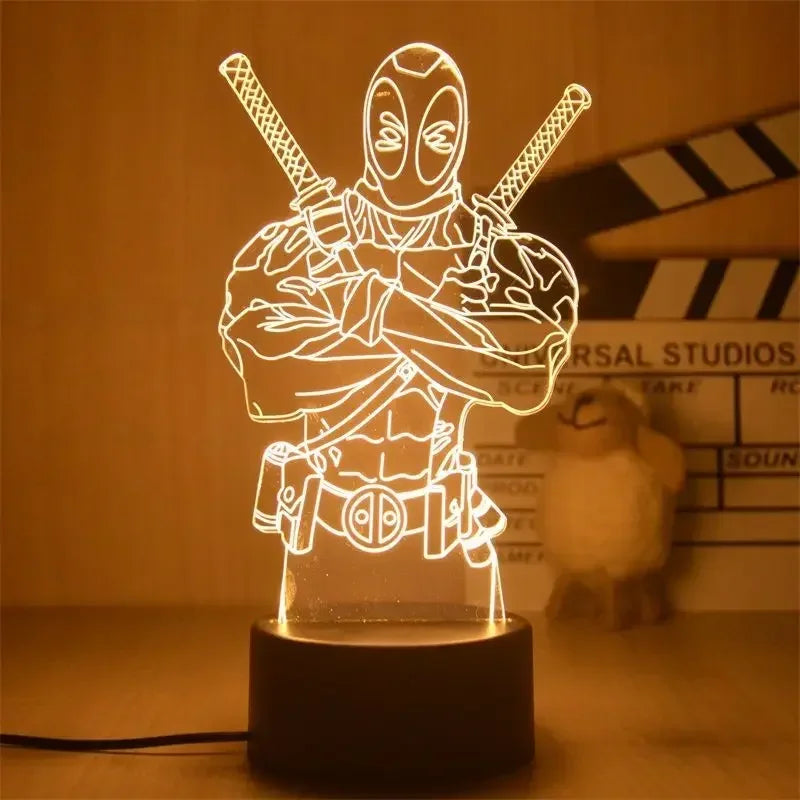 Anime Avengers Iron Man Model 3D Lamp Action Figure Disney Marvel Spiderman LED Night Lights for Boys Toys Kids Birthday Gift