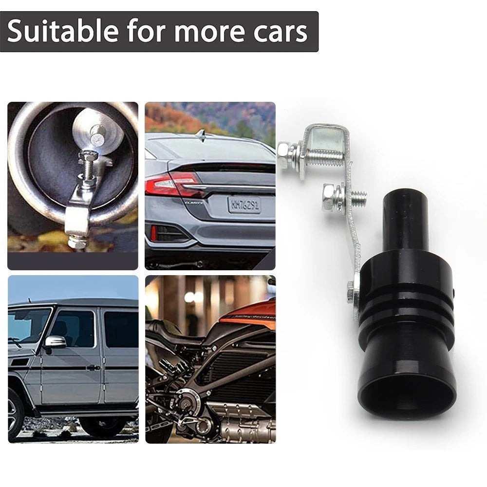 Universal Car Black Turbo Sound Whistle Vehicle Refit Device Exhaust Pipe Turbo Sound Simulator Turbo Muffler Whistler XL