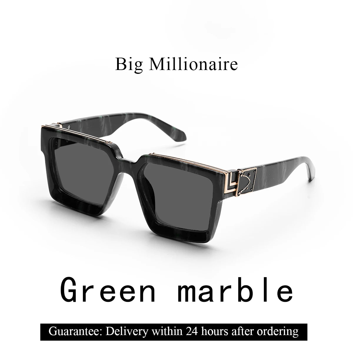 Ruiao Retro Black Millionaire Shades Luxury Sunglasses 2024 For Men Designer Famous Brand Square Sun Glasses Man Women Sunglass