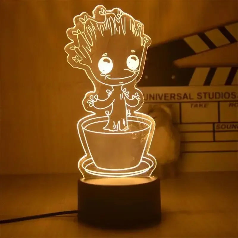 Anime Avengers Iron Man Model 3D Lamp Action Figure Disney Marvel Spiderman LED Night Lights for Boys Toys Kids Birthday Gift