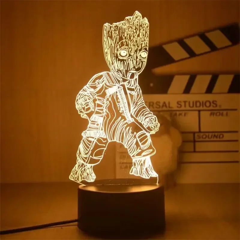 Anime Avengers Iron Man Model 3D Lamp Action Figure Disney Marvel Spiderman LED Night Lights for Boys Toys Kids Birthday Gift