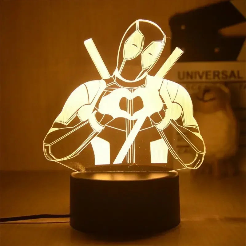 Anime Avengers Iron Man Model 3D Lamp Action Figure Disney Marvel Spiderman LED Night Lights for Boys Toys Kids Birthday Gift