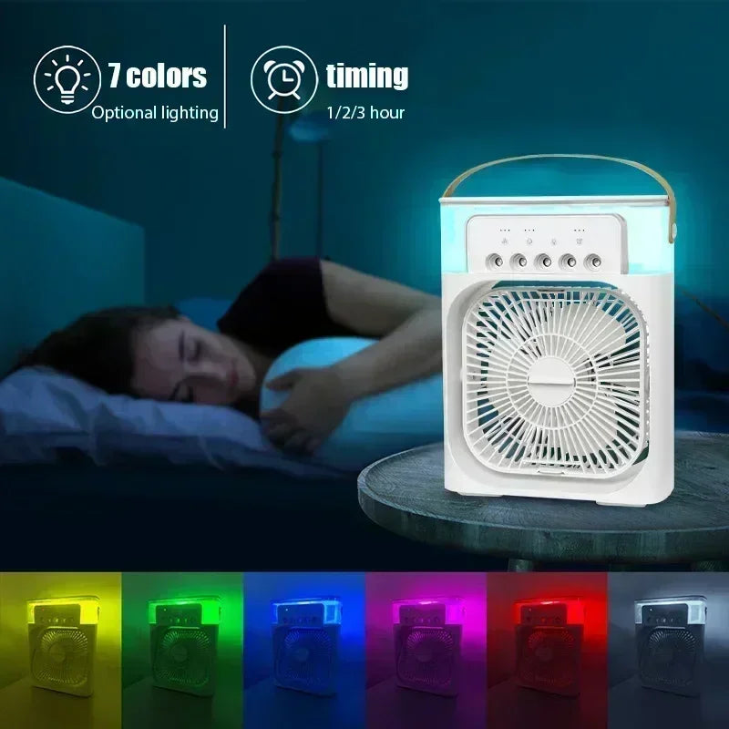 3 In 1 Fan AIr Conditioner Household Small Air Cooler LED Night Light Portable Humidifier Air Adjustment Fan Office Home Fan New