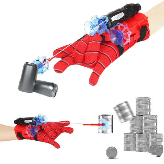 Superhero Launcher with Silk Glove Spiders Web Wrist Set Shooters Toy Anime Figures Cosplay Props for Children Kids Toys Gifts