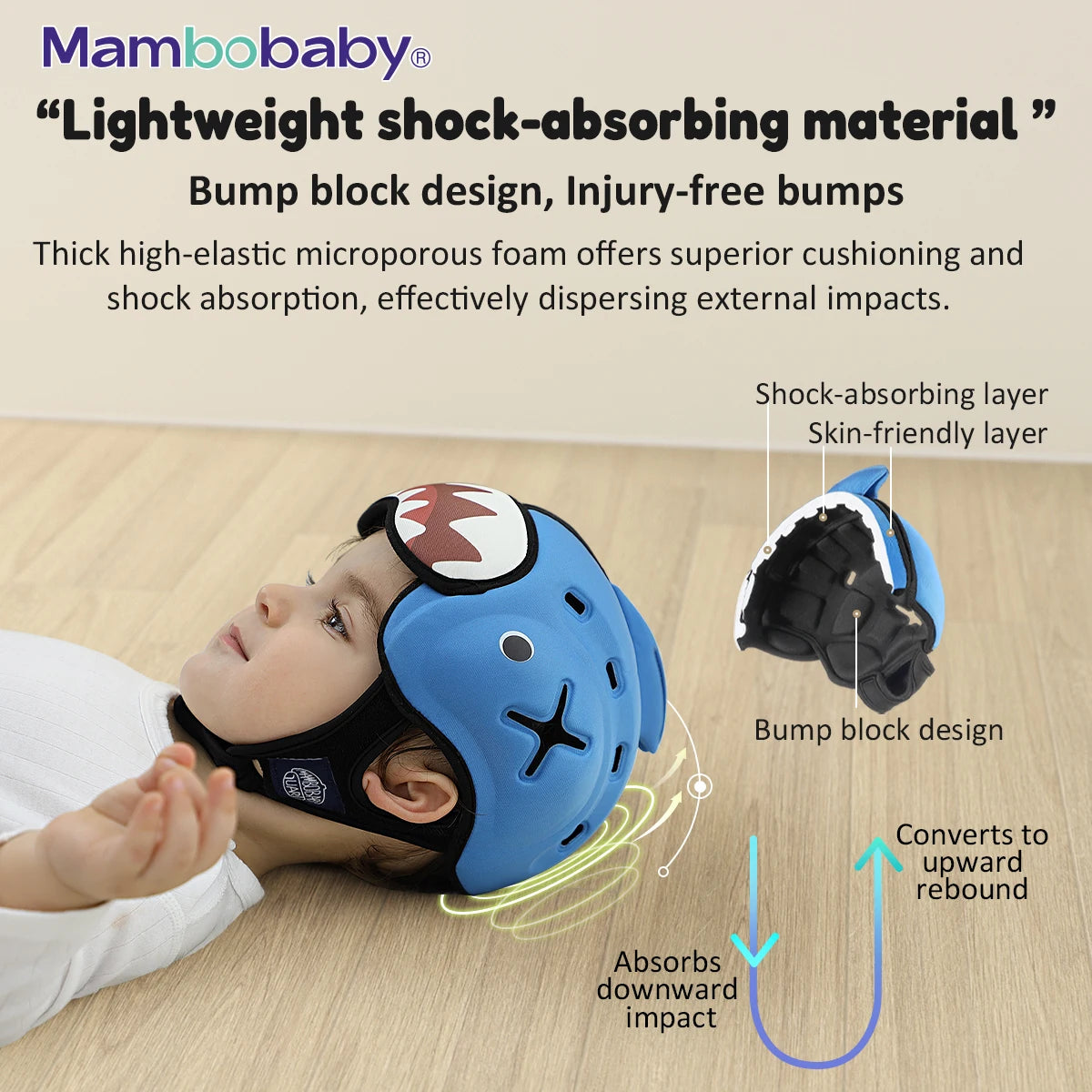 Mambobaby Safe Anti-Shock Baby Helmet Toddler Head Protector Headgear for Infant Learn Crawl, Walk Prevent Injury from Bump Fall