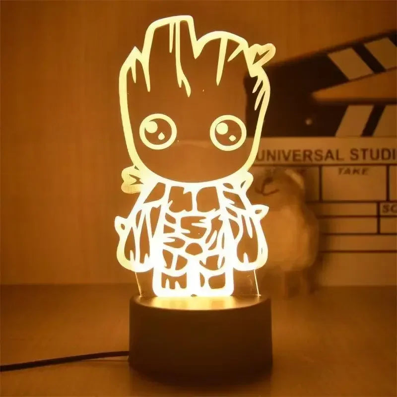 Anime Avengers Iron Man Model 3D Lamp Action Figure Disney Marvel Spiderman LED Night Lights for Boys Toys Kids Birthday Gift