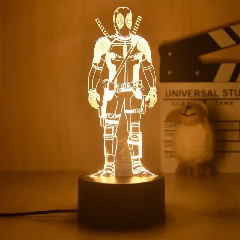 Anime Avengers Iron Man Model 3D Lamp Action Figure Disney Marvel Spiderman LED Night Lights for Boys Toys Kids Birthday Gift