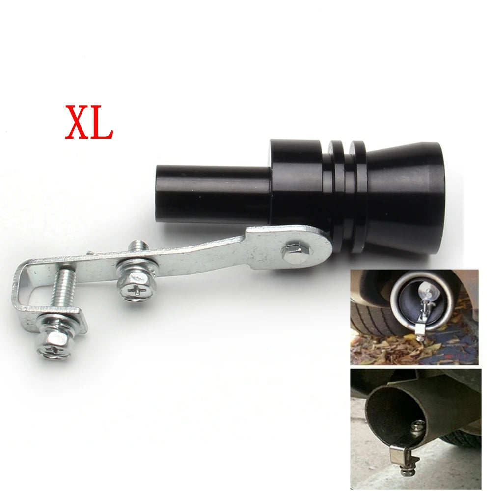 Universal Car Black Turbo Sound Whistle Vehicle Refit Device Exhaust Pipe Turbo Sound Simulator Turbo Muffler Whistler XL