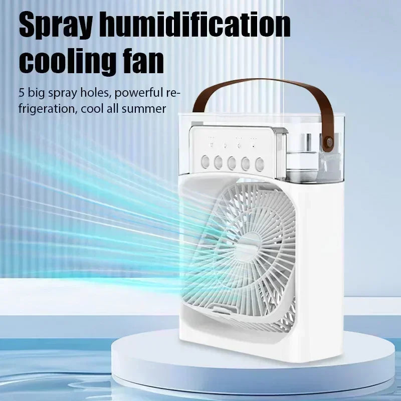 3 In 1 Fan AIr Conditioner Household Small Air Cooler LED Night Light Portable Humidifier Air Adjustment Fan Office Home Fan New