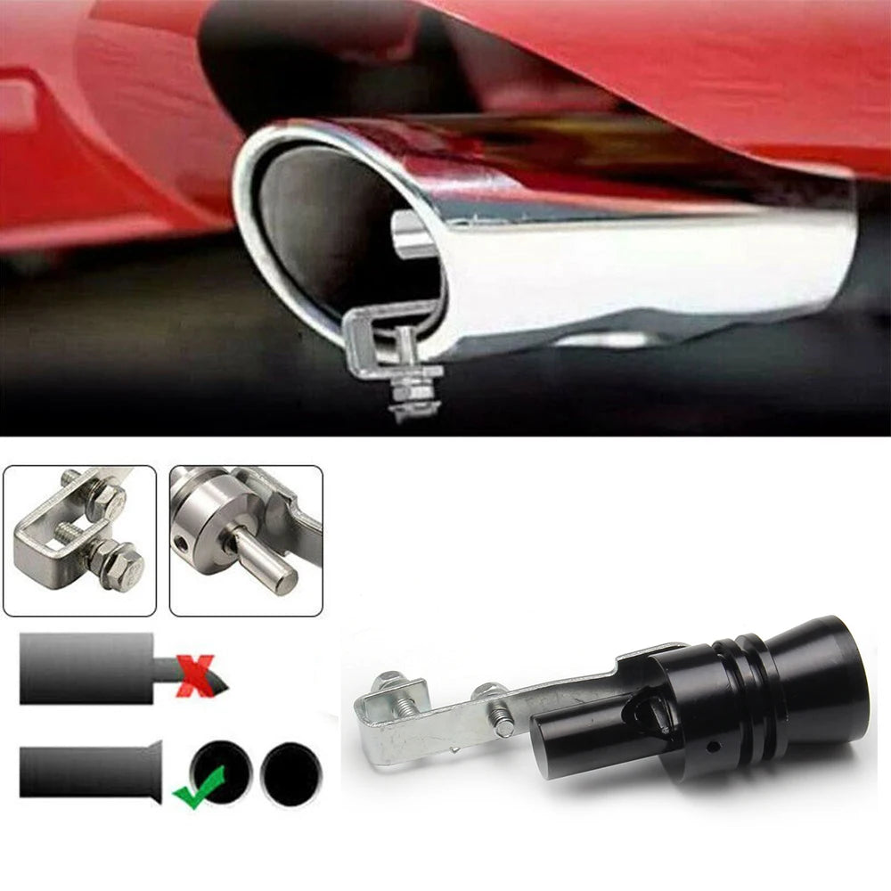 Universal Car Black Turbo Sound Whistle Vehicle Refit Device Exhaust Pipe Turbo Sound Simulator Turbo Muffler Whistler XL