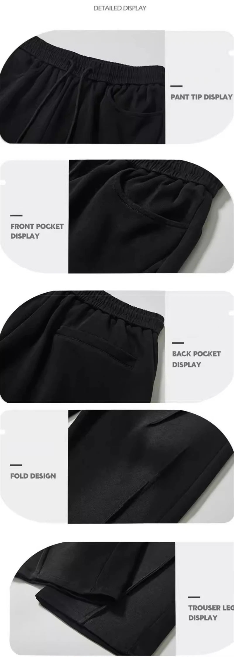 Autumn Men's High Street Pleated Straight Pants Korean Fashion Elastic Waist Pockets Trousers Y2K Vintage pantalones hombre