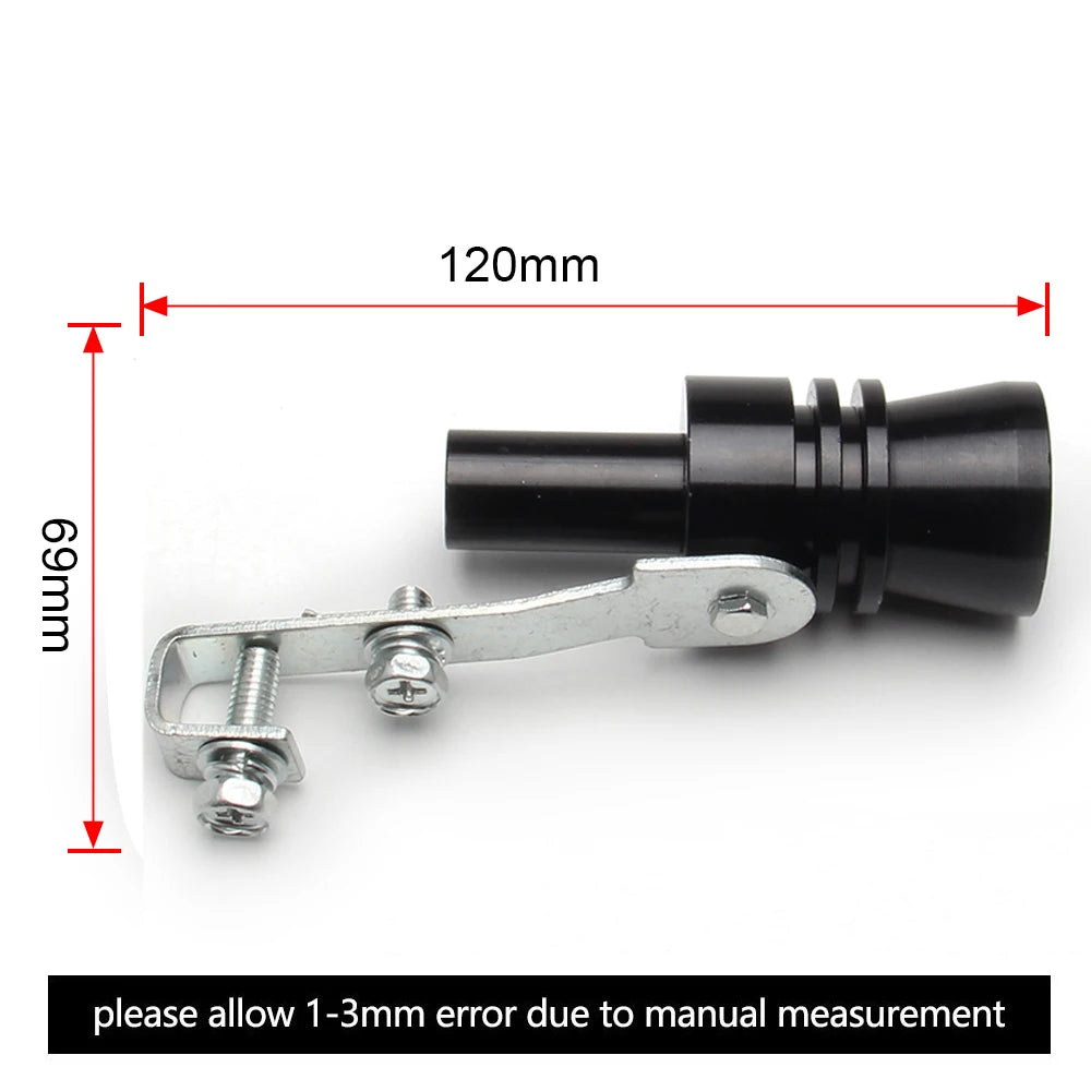 Universal Car Black Turbo Sound Whistle Vehicle Refit Device Exhaust Pipe Turbo Sound Simulator Turbo Muffler Whistler XL