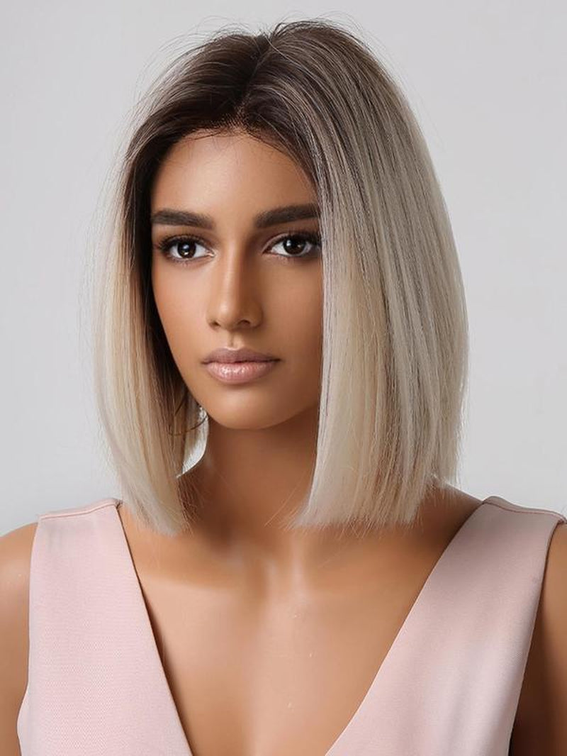 14 Inch Short Straight Bob Wigs for Women, Gorgeous Fluffy Wigs without Bangs, Synthetic Full Machine Wigs for Party, Daily Use